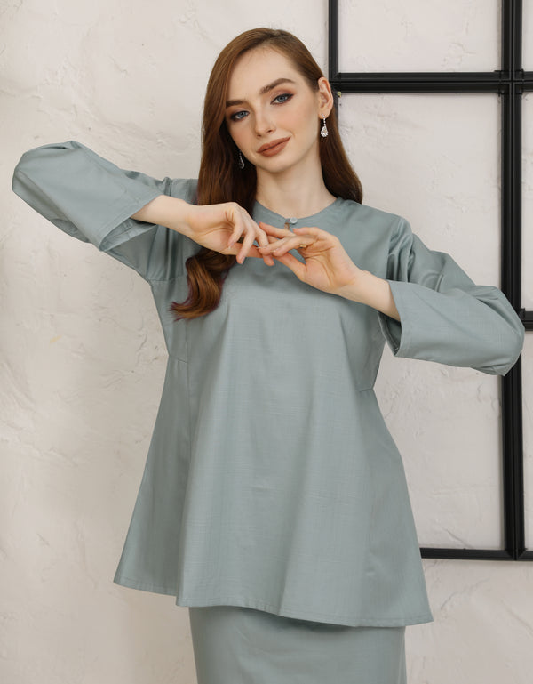 BAJU KURUNG KEDAH PESAK AUDRA (PALE TURQUOISE)